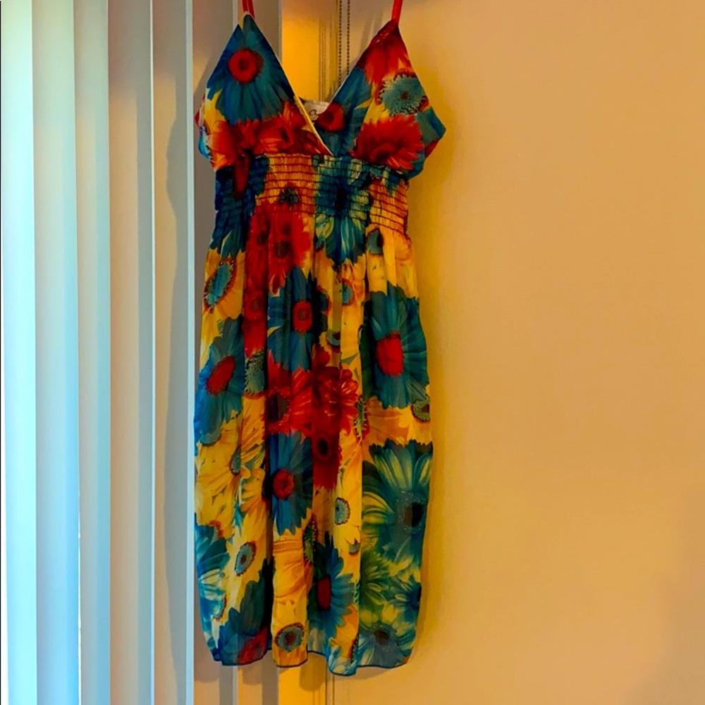 Multi Color Flowered Dress